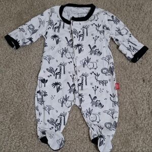 Magnetic Me Black and White Animal Print Kids One Piece Preemie